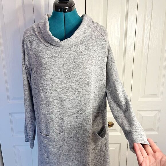 Soft Surrounding Brianne Sweater Cowl Neck Long Sleeve Patch Pocket Dress - Picture 7 of 14